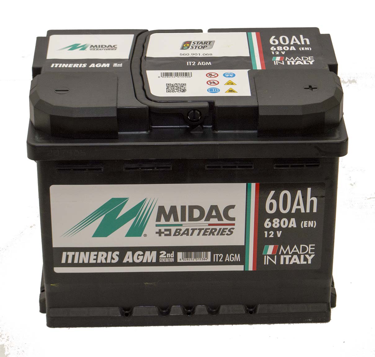 Автомобільний акумулятор MIDAC ITINERIS START STOP AGM, 12V, 60AH, EN680A